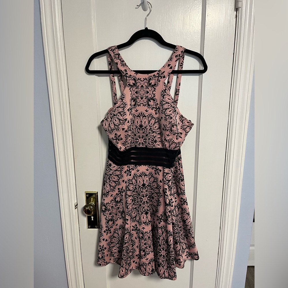 City Studio Pink and Black Floral Dress